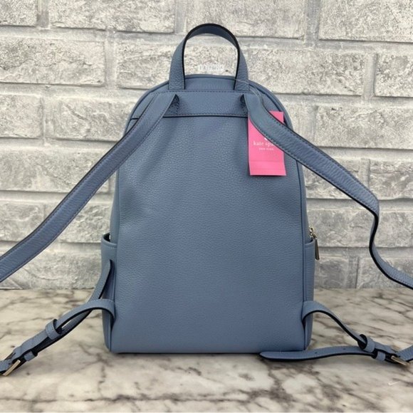 Kate Spade Leila Dome Backpack & Medium Compact Bifold Wallet In Dusty Blue - Picture 6 of 16